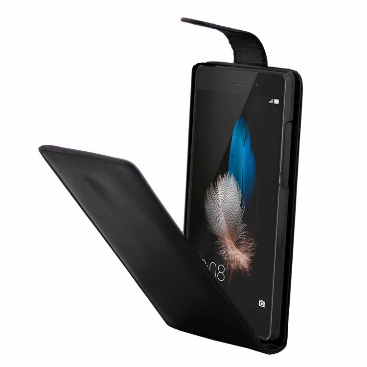 For Huawei  P8 Lite Nappa Texture Vertical Flip Magnetic Snap Leather Case(Black)