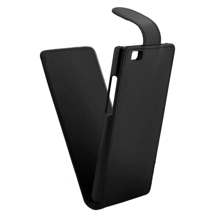 For Huawei  P8 Lite Nappa Texture Vertical Flip Magnetic Snap Leather Case(Black)