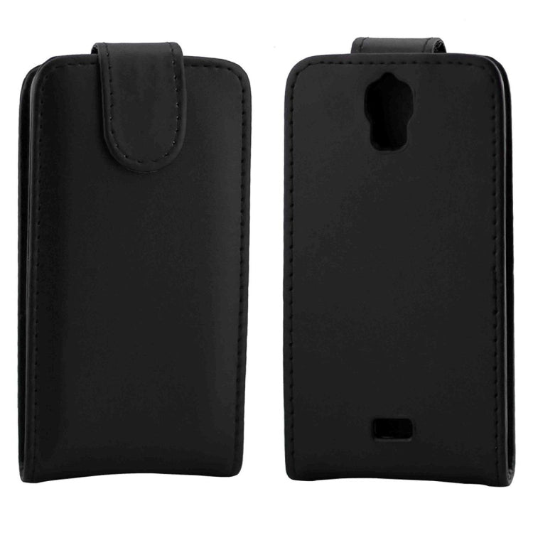 Nappa Texture Vertical Flip Magnetic Snap Leather Case for Huawei Y360(Black)