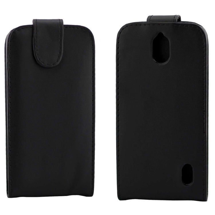 Nappa Texture Vertical Flip Magnetic Snap Leather Case for Huawei Ascend Y625(Black)