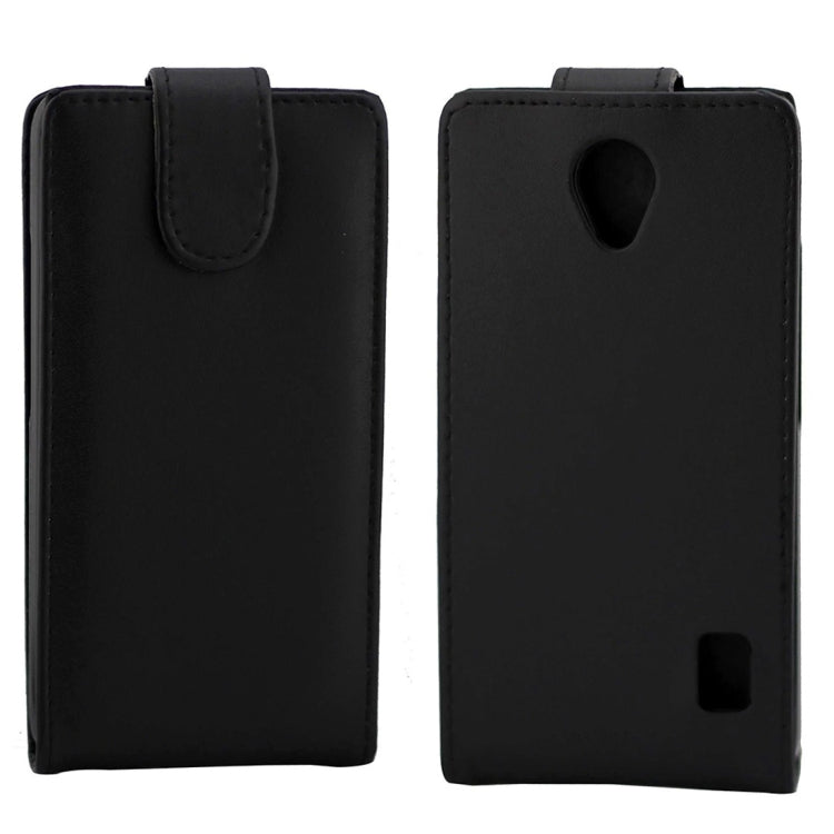 Nappa Texture Vertical Flip Magnetic Snap Leather Case for Huawei Y635(Black)