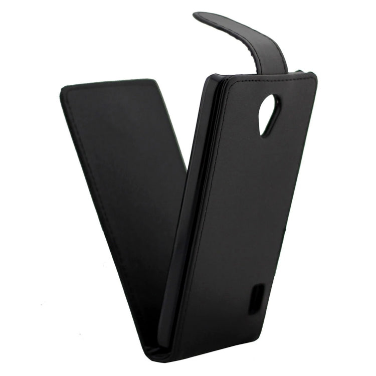 Nappa Texture Vertical Flip Magnetic Snap Leather Case for Huawei Y635(Black)