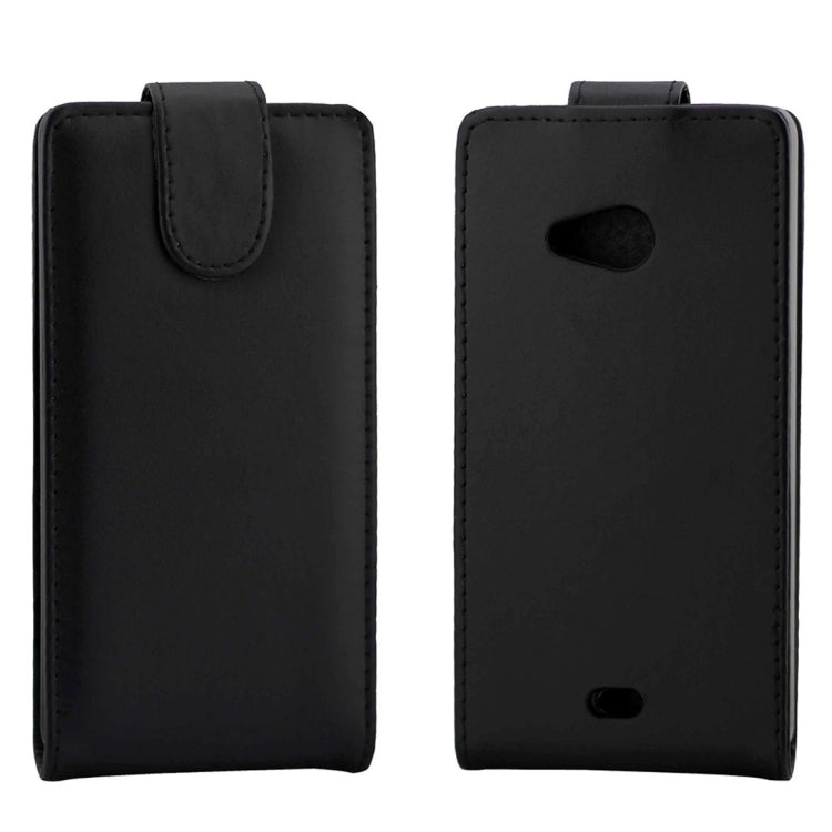 Nappa Texture Vertical Flip Magnetic Snap Leather Case for Microsoft Lumia 540(Black)
