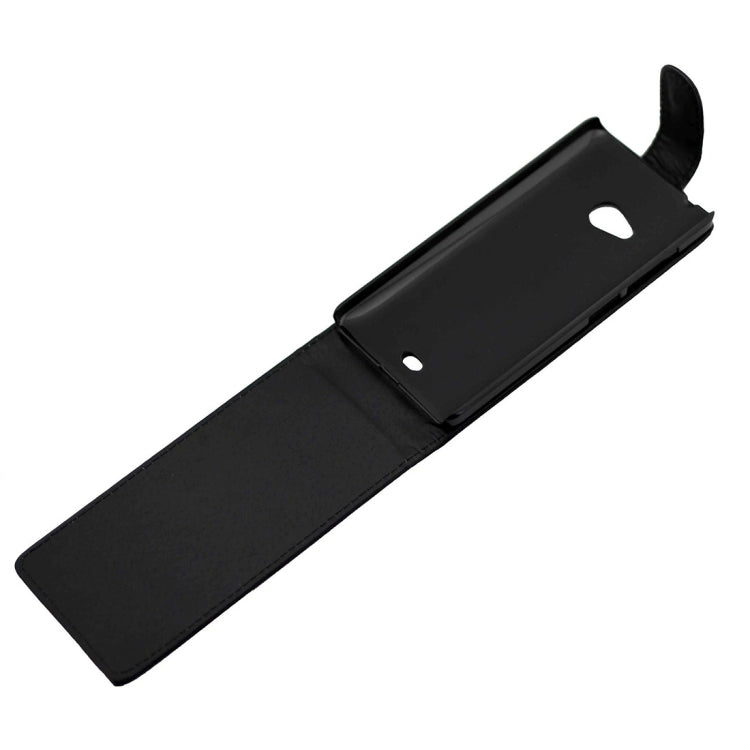 Nappa Texture Vertical Flip Magnetic Snap Leather Case for Microsoft Lumia 540(Black)