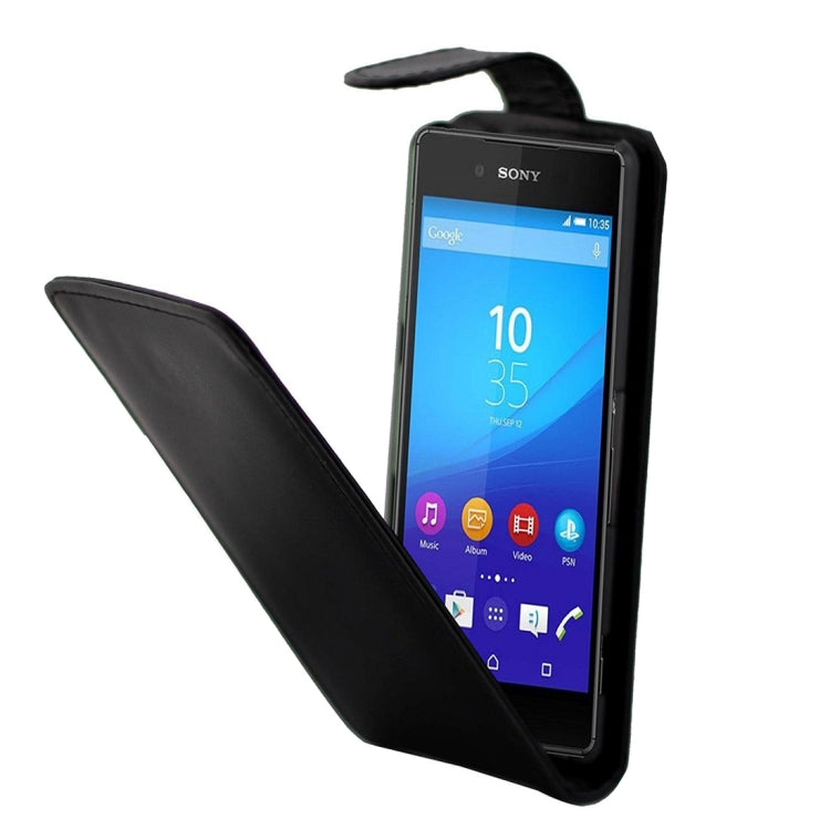 Nappa Texture Vertical Flip Magnetic Snap Leather Case for Sony Xperia Z4 Compact / mini(Black)