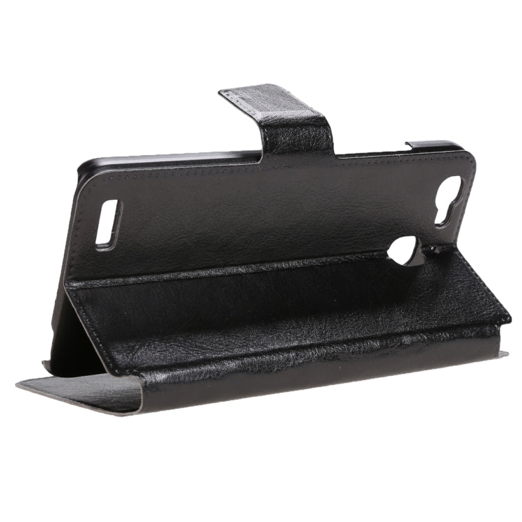 Horizontal Flip Black Leather Case with Card Slots & Holder for Huawei G8 mini & Enjoy 5S