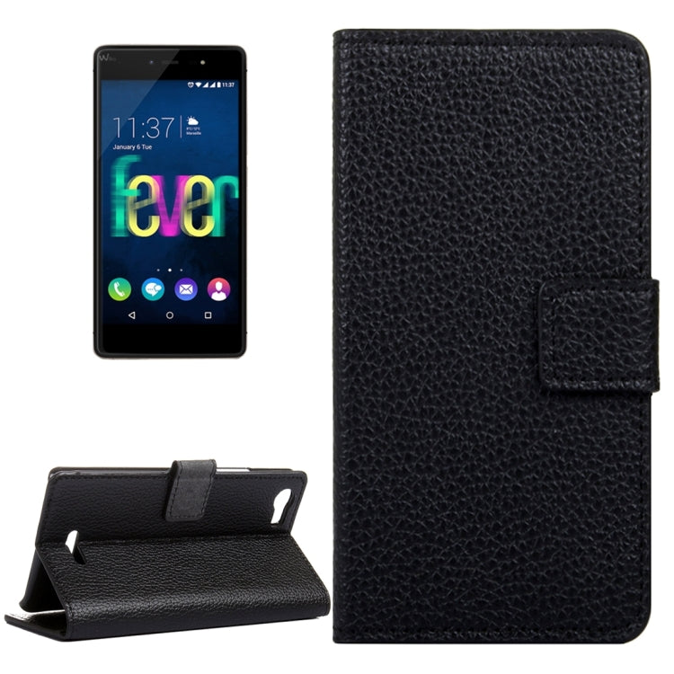 Litchi Texture Horizontal Flip Leather Case with Magnetic Snap & Card Slots & Holder & Wallet for Wiko Fever