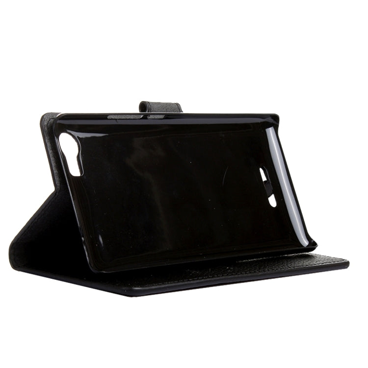 Litchi Texture Horizontal Flip Leather Case with Magnetic Snap & Card Slots & Holder & Wallet for Wiko Fever