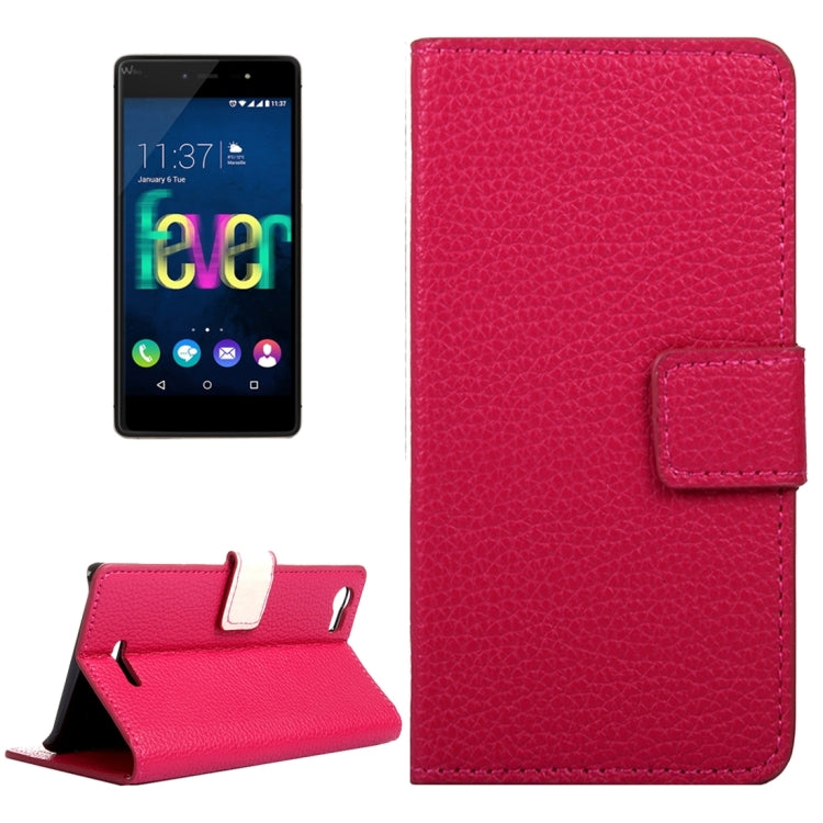 Litchi Texture Horizontal Flip Leather Case with Magnetic Snap & Card Slots & Holder & Wallet for Wiko Fever