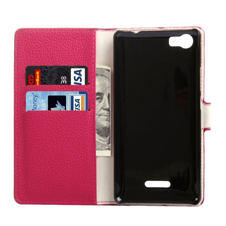 Litchi Texture Horizontal Flip Leather Case with Magnetic Snap & Card Slots & Holder & Wallet for Wiko Fever