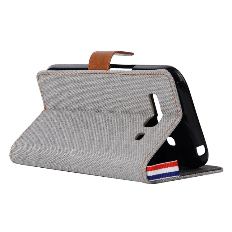 Denim Texture Leather Case with Card Slots & Holder & Lanyard for Alcatel One Touch Pop C9