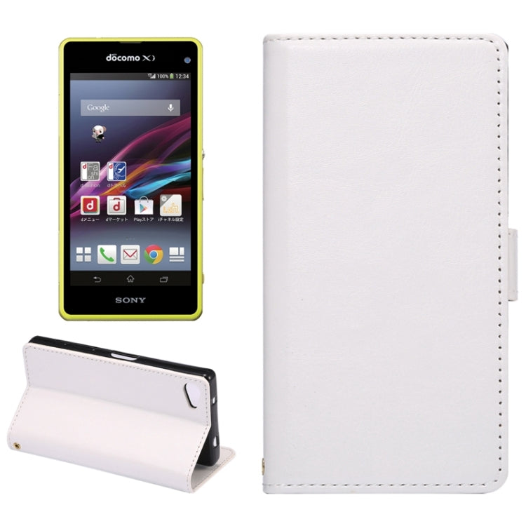 Lambskin Texture Words and Flowers Printing Horizontal Flip Solid Color Leather Case with Holder and Card Slots for Sony Xperia Z5 Compact / Mini