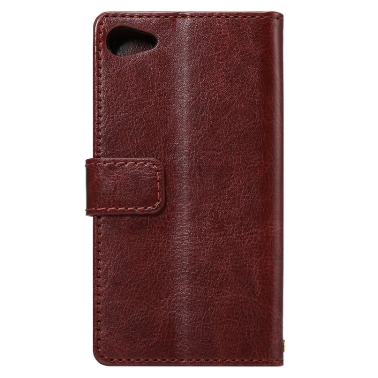 Lambskin Texture Words and Flowers Printing Horizontal Flip Solid Color Leather Case with Holder and Card Slots for Sony Xperia Z5 Compact / Mini