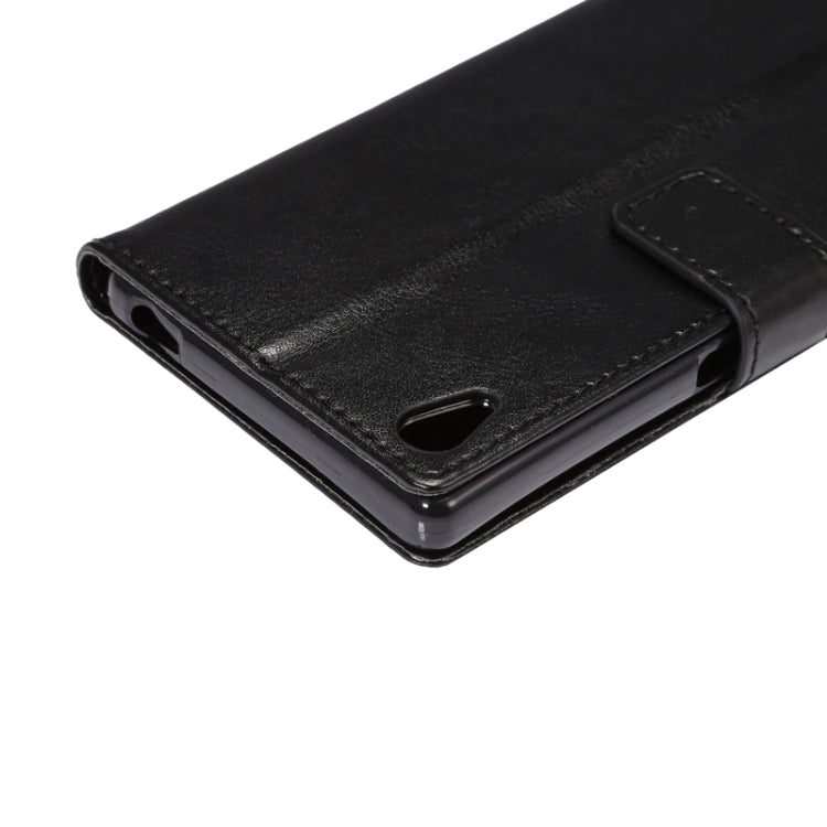 Lambskin Texture Words and Flowers Printing Horizontal Flip Solid Color Leather Case with Holder and Card Slots for Sony Xperia Z5 Premium / Plus