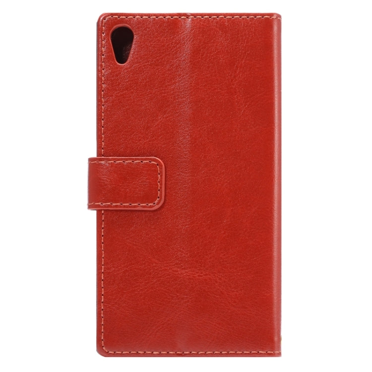 Lambskin Texture Words and Flowers Printing Horizontal Flip Solid Color Leather Case with Holder and Card Slots for Sony Xperia Z5 Premium / Plus