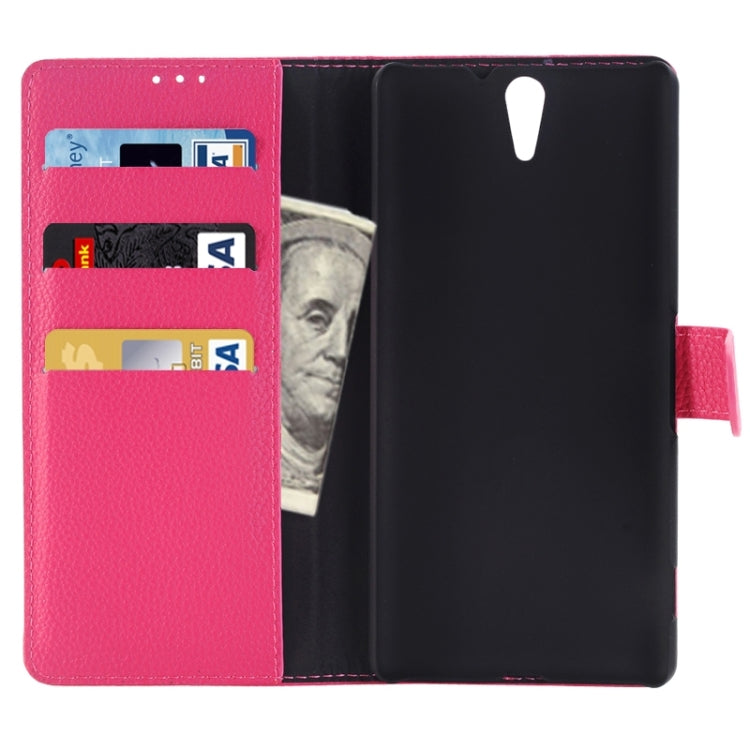 Litchi Texture Horizontal Flip Solid Color Leather Case with Holder & Card Slots & Wallet for Sony Xperia C5 Ultra