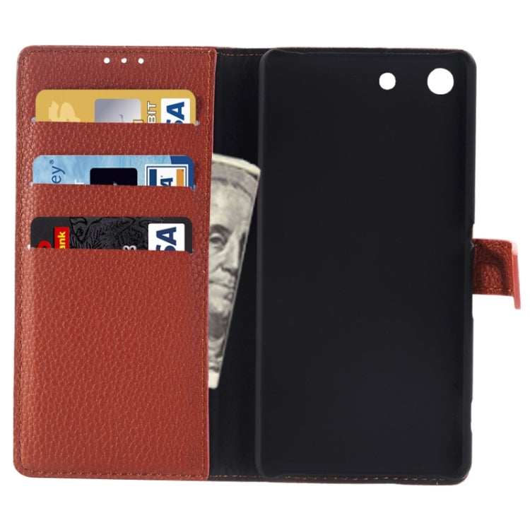 Litchi Texture Horizontal Flip Solid Color Leather Case with Holder & Card Slots & Wallet for Sony Xperia M5