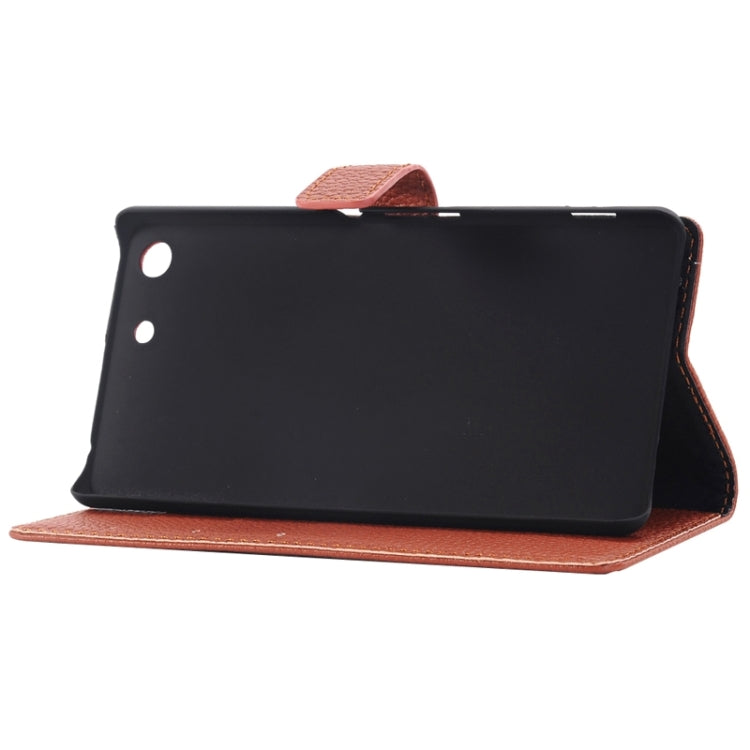 Litchi Texture Horizontal Flip Solid Color Leather Case with Holder & Card Slots & Wallet for Sony Xperia M5