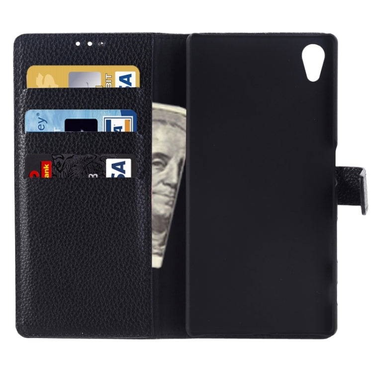 Litchi Texture Horizontal Flip Solid Color Leather Case with Holder & Card Slots & Wallet for Sony Xperia Z5