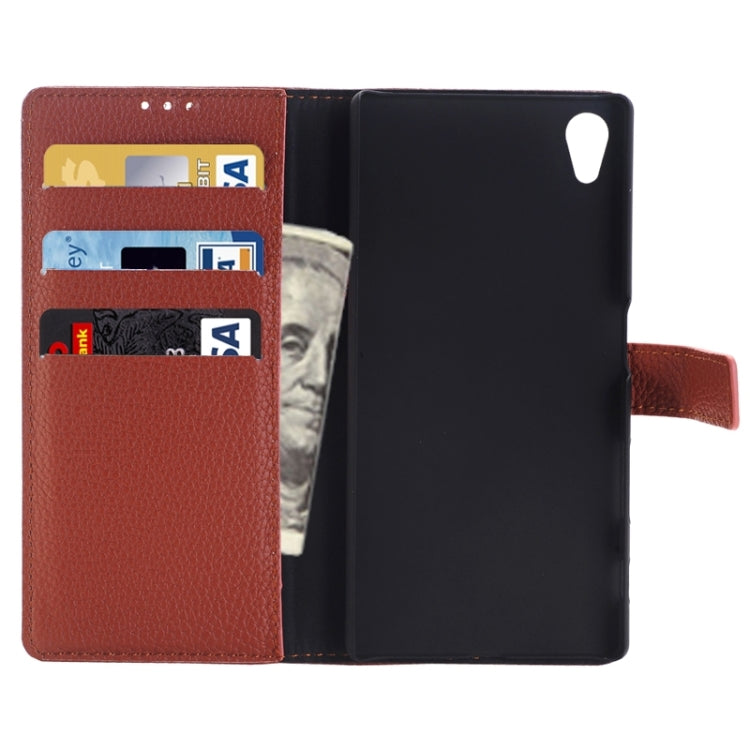 Litchi Texture Horizontal Flip Solid Color Leather Case with Holder & Card Slots & Wallet for Sony Xperia Z5