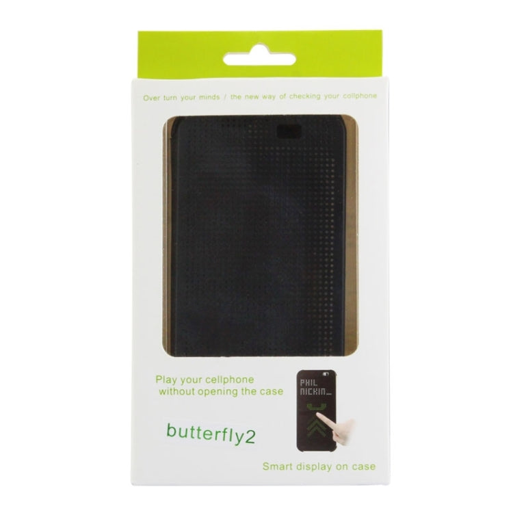For HTC Butterfly 2 Smart Flip Dot View Protective Case with Sleep and Wake-up Function