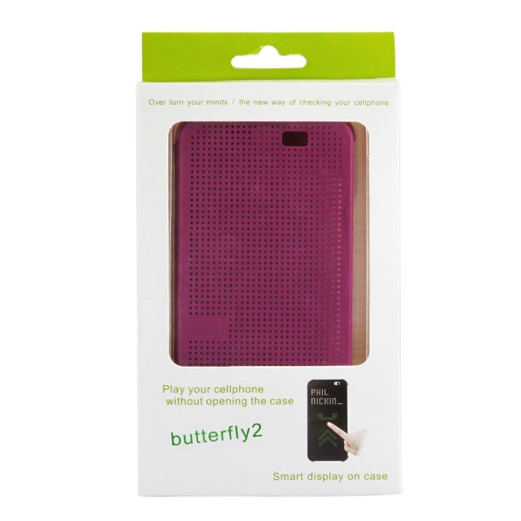 For HTC Butterfly 2 Smart Flip Dot View Protective Case with Sleep and Wake-up Function