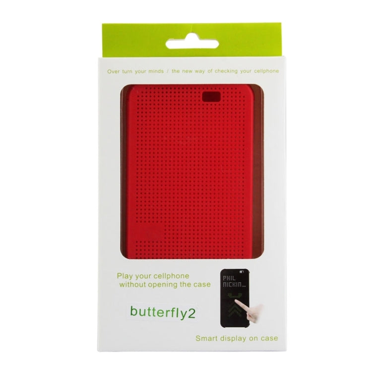 For HTC Butterfly 2 Smart Flip Dot View Protective Case with Sleep and Wake-up Function