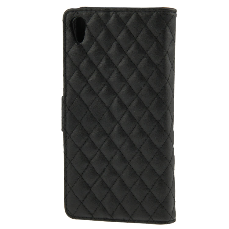 Plaid Texture Leather Case with Credit Card Slot & Holder for Sony Xperia Z2 / L50w