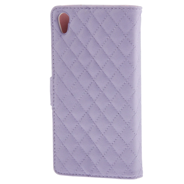 Plaid Texture Leather Case with Credit Card Slot & Holder for Sony Xperia Z2 / L50w