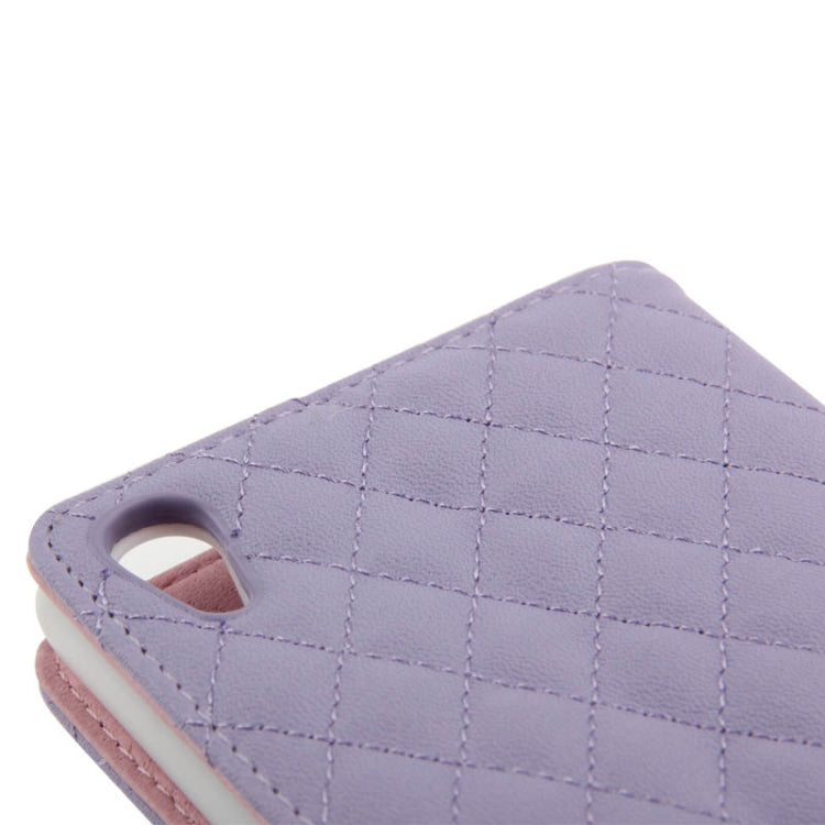 Plaid Texture Leather Case with Credit Card Slot & Holder for Sony Xperia Z2 / L50w