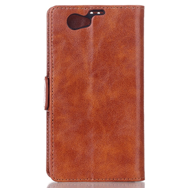 Oil Leather Case with Credit Card Slot & Holder for Sony Xperia Z1 mini (Brown)