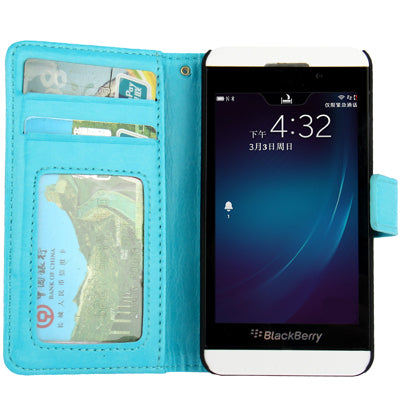 Fine Sheepskin Texture Horizontal Flip Leather Case with Credit Card Slots & Holder for BlackBerry Z10