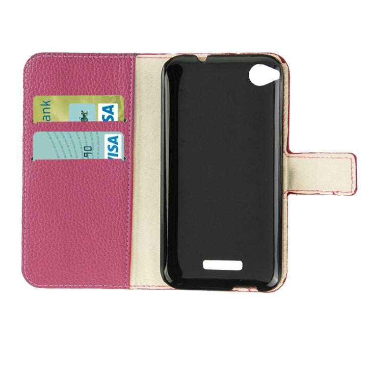 For HTC Desire 320 Litchi Texture Horizontal Flip Solid Color Leather Case with Holder & Card Slots & Wallet