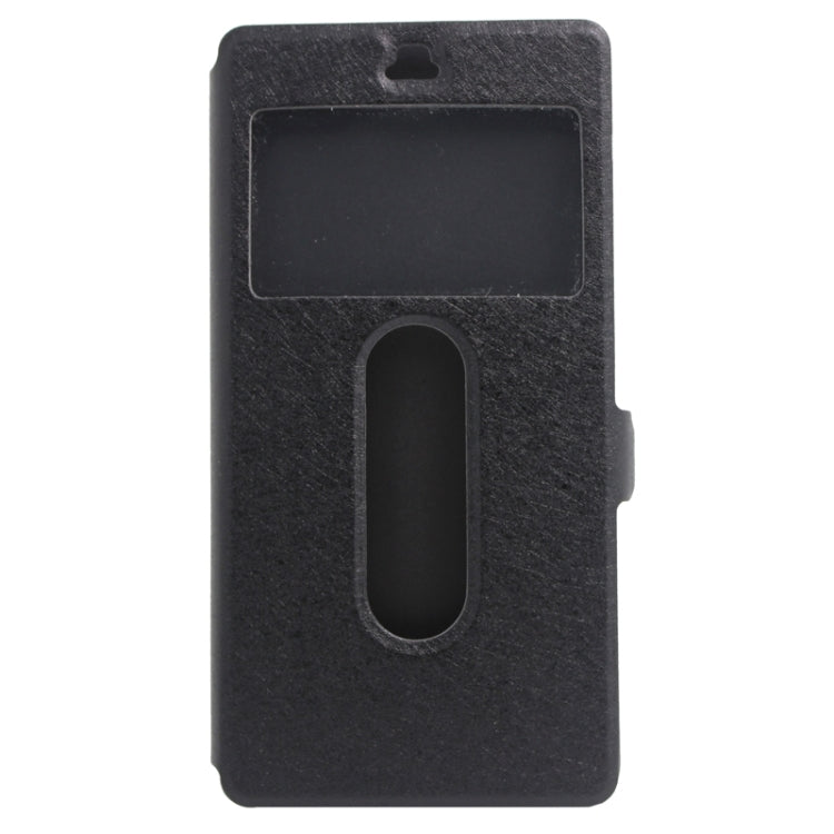 Silk Texture Horizontal Flip Solid Color Leather Case with Call Display ID & Holder for ZTE Nubia Z9 Mini