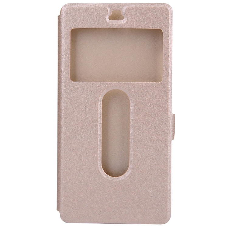 Silk Texture Horizontal Flip Solid Color Leather Case with Call Display ID & Holder for ZTE Nubia Z9 Mini