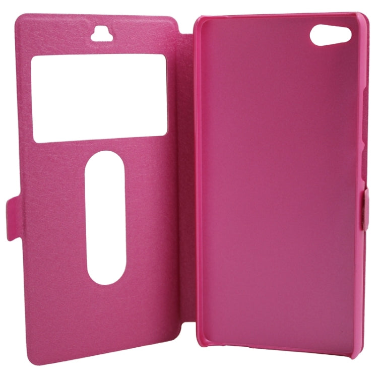 Silk Texture Horizontal Flip Solid Color Leather Case with Call Display ID & Holder for ZTE Nubia Z9 Mini