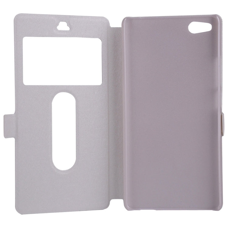 Silk Texture Horizontal Flip Solid Color Leather Case with Call Display ID & Holder for ZTE Nubia Z9 Mini