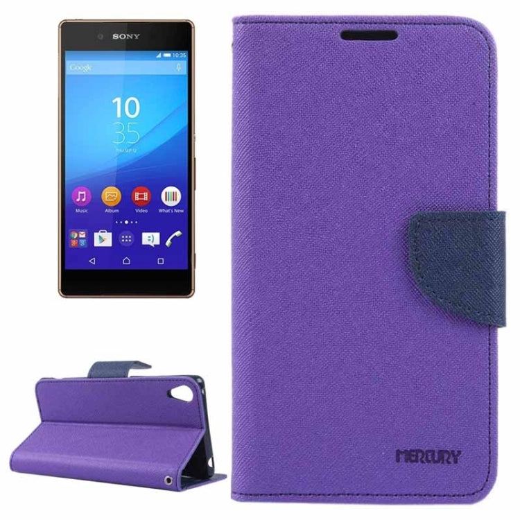 Cross Texture Horizontal Flip Solid Color Leather Case with Holder & Card Slots & Wallet for Sony Xperia Z4
