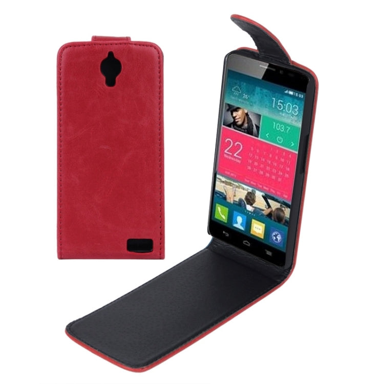 Crazy Horse Texture Vertical Flip Leather Case for Alcatel OT 6040