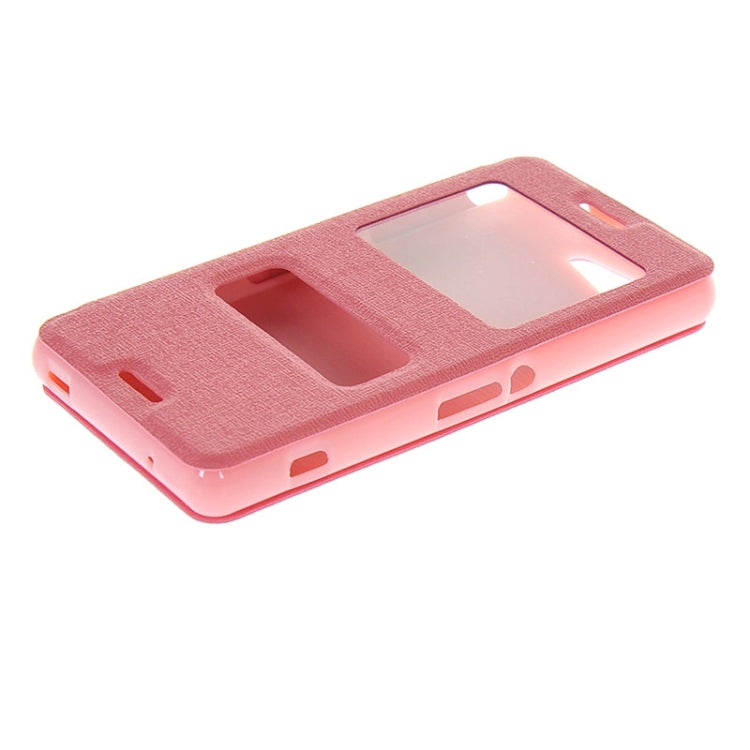 Solid Color Flip Leather Case with Holder & Caller ID Window for Sony Xperia Z3 Compact