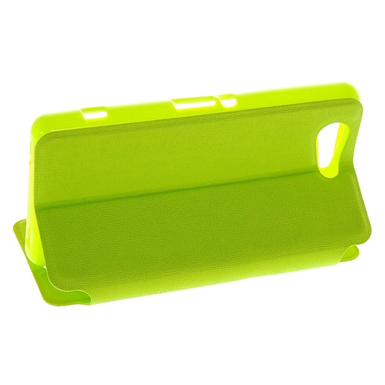 Solid Color Flip Leather Case with Holder & Caller ID Window for Sony Xperia Z3 Compact