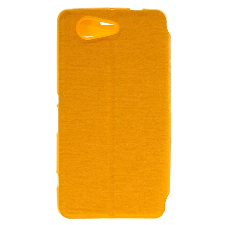 Solid Color Flip Leather Case with Holder & Caller ID Window for Sony Xperia Z3 Compact