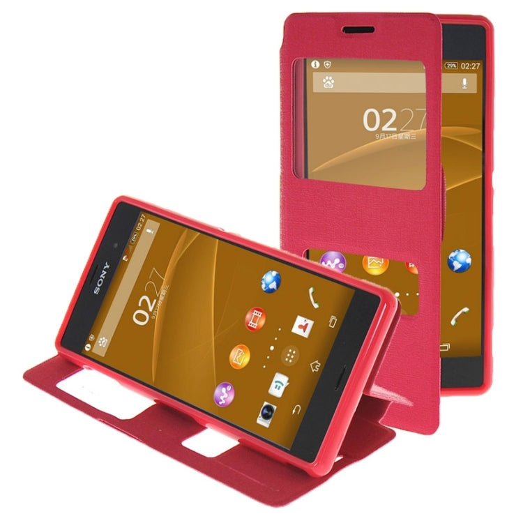 Oracle Texture Flip Leather Case with Holder & Caller ID Window for Sony Xperia Z3