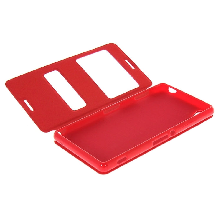 Oracle Texture Flip Leather Case with Holder & Caller ID Window for Sony Xperia Z3