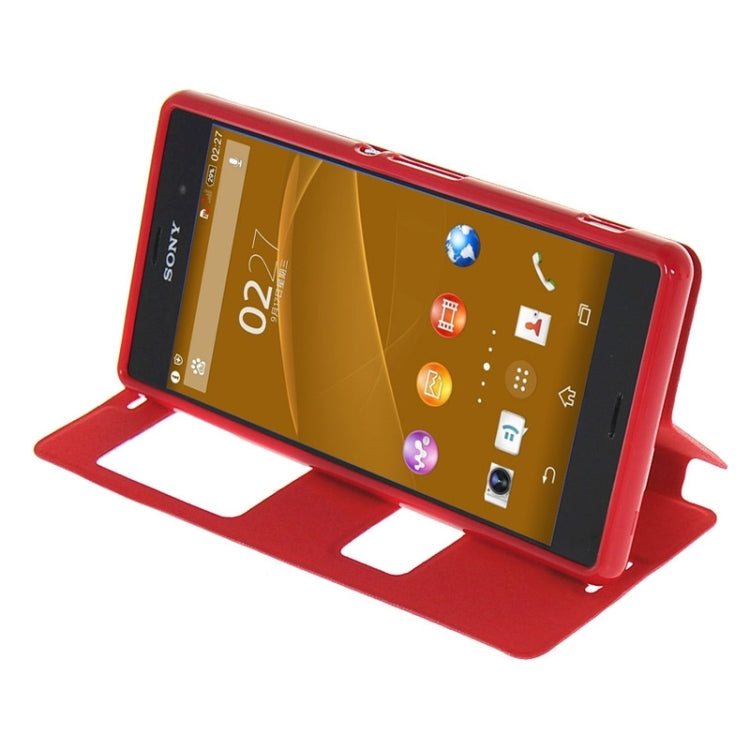 Oracle Texture Flip Leather Case with Holder & Caller ID Window for Sony Xperia Z3