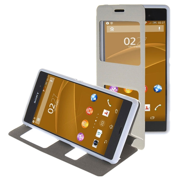 Oracle Texture Flip Leather Case with Holder & Caller ID Window for Sony Xperia Z3