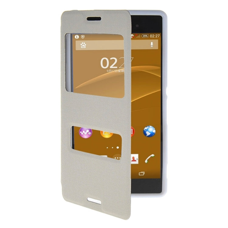 Oracle Texture Flip Leather Case with Holder & Caller ID Window for Sony Xperia Z3