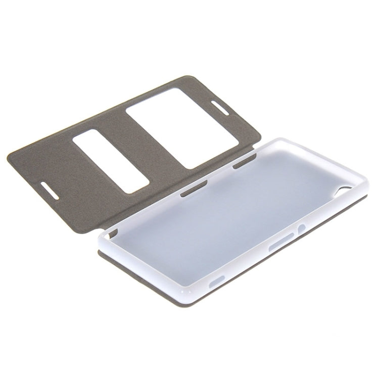 Oracle Texture Flip Leather Case with Holder & Caller ID Window for Sony Xperia Z3