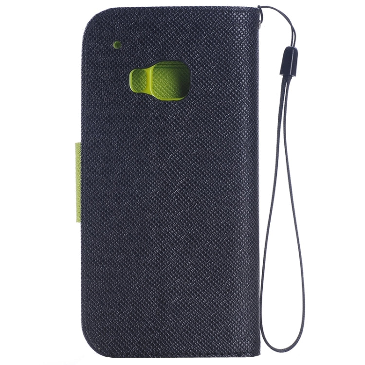 Cross Texture Contrast Color PU Flip Leather Case with Holder & Card Slots & Wallet & Lanyard for HTC One M9