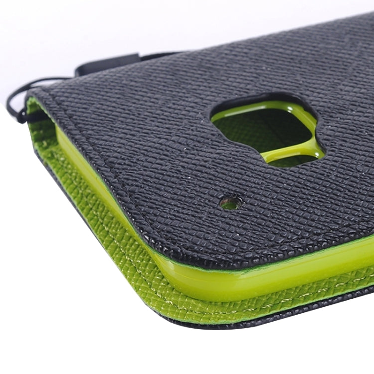 Cross Texture Contrast Color PU Flip Leather Case with Holder & Card Slots & Wallet & Lanyard for HTC One M9